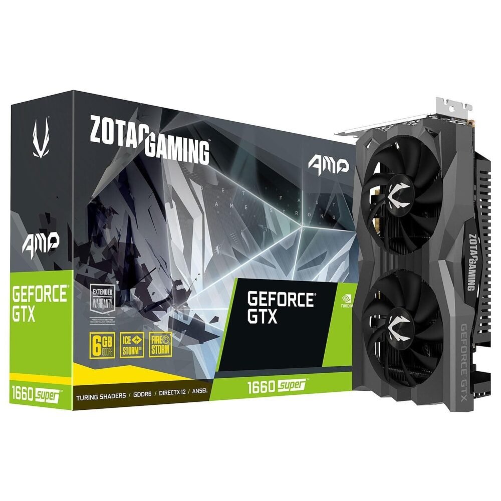 ZOTAC GeForce GTX 1660 SUPER AMP - Carte graphique zotac-geforce-gtx-1660-super-amp-carte-graphique-or-6-go-gddr6-prix-maroc-1